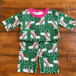 Hanna Andersson girl’s size 12 roller derby short set pajamas preowned